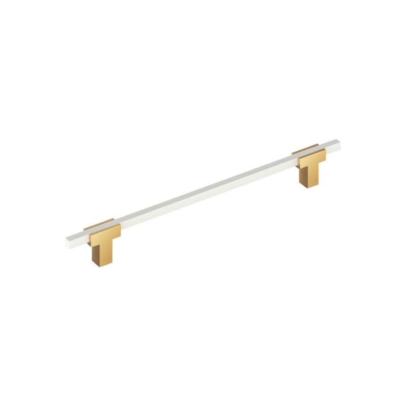 8-13/16" Urbanite Cabinet Pull, Polished Champagne Bronze/White