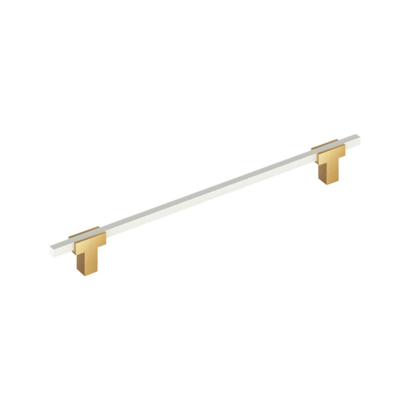 10-1/16" Urbanite Cabinet Pull, Polished Champagne Bronze/White