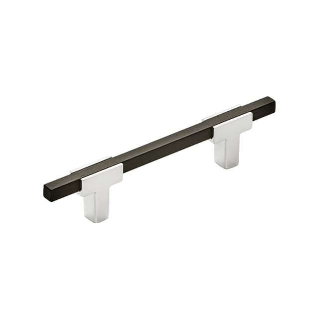 3-3/4" Urbanite Handle Pull, Polished Chrome/Brushed Matte Black