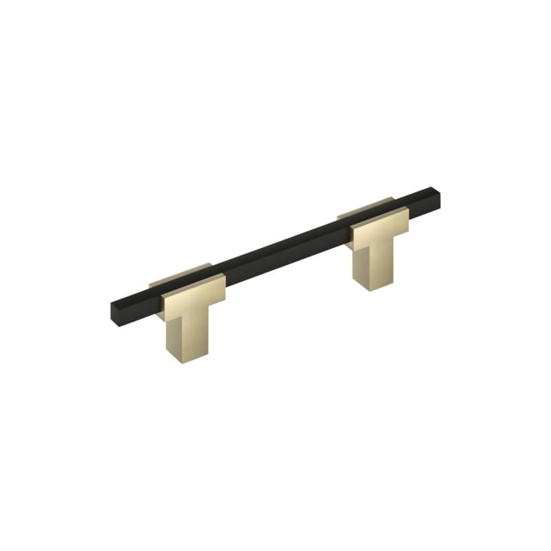 3-3/4" Urbanite Cabinet Pull, Golden Champagne/Matte Black
