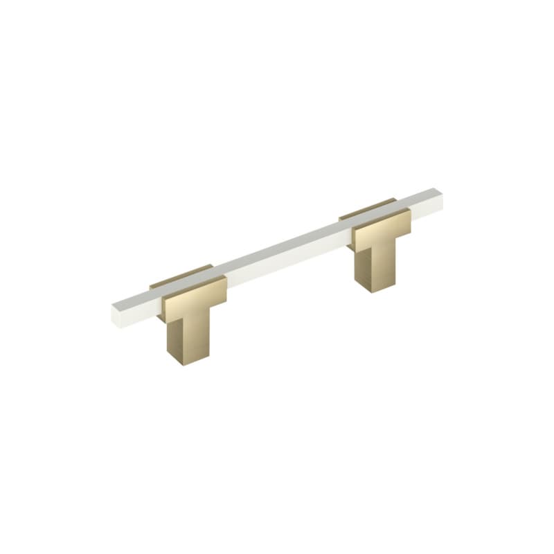 3-3/4" Urbanite Cabinet Pull, Golden Champagne/White