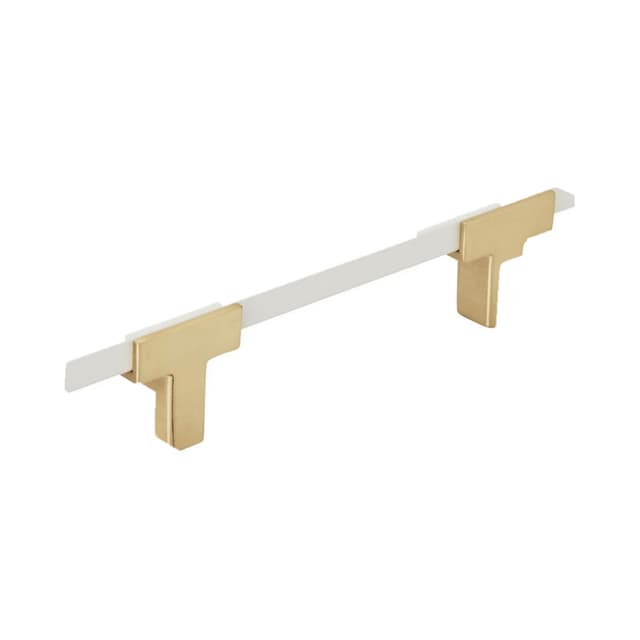 3-3/4" Urbanite Handle Pull, Brushed Gold/White