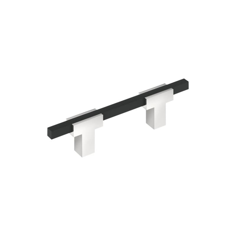 3" Urbanite Cabinet Pull, Polished Chrome/Matte Black