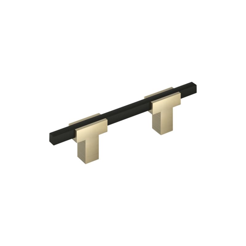 3" Urbanite Cabinet Pull, Golden Champagne/Matte Black