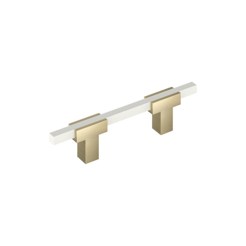 3" Urbanite Cabinet Pull, Golden Champagne/White