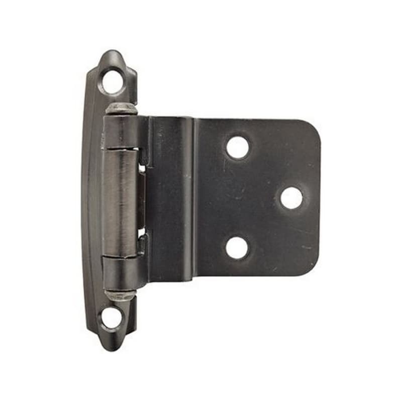3/8" Inset Face Mount Hinge, Self-Closing, Antique Silver