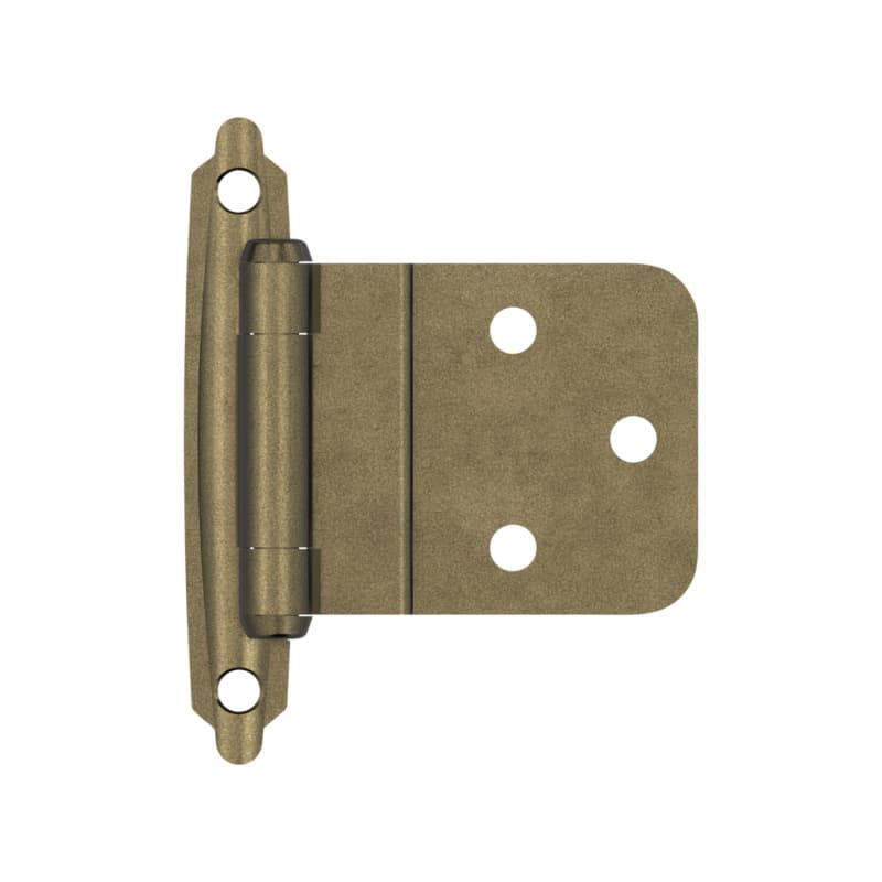 3/8" Inset Face Mount Hinge, Self-Closing, Burnished Brass