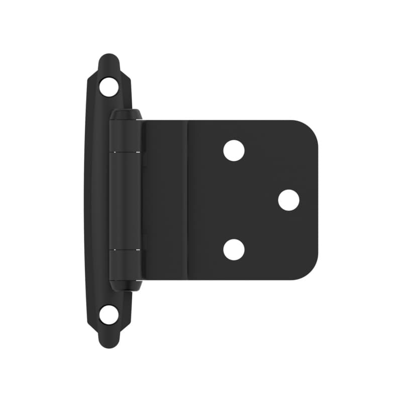 3/8" Inset Face Mount Hinge, Self-Closing, Flat Black