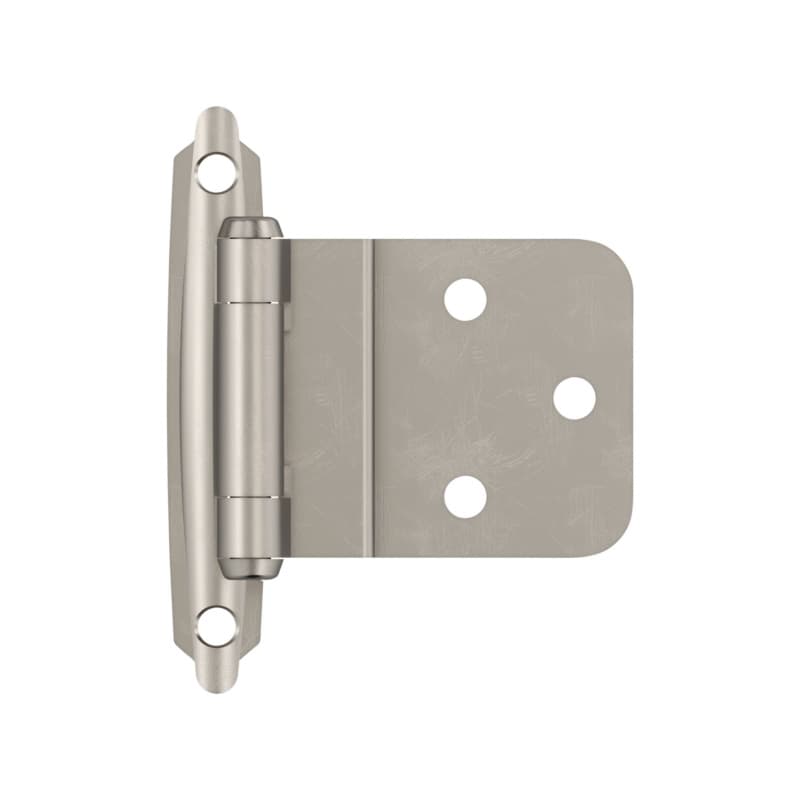 3/8" Inset Face Mount Hinge, Self-Closing, Satin Nickel-Plated