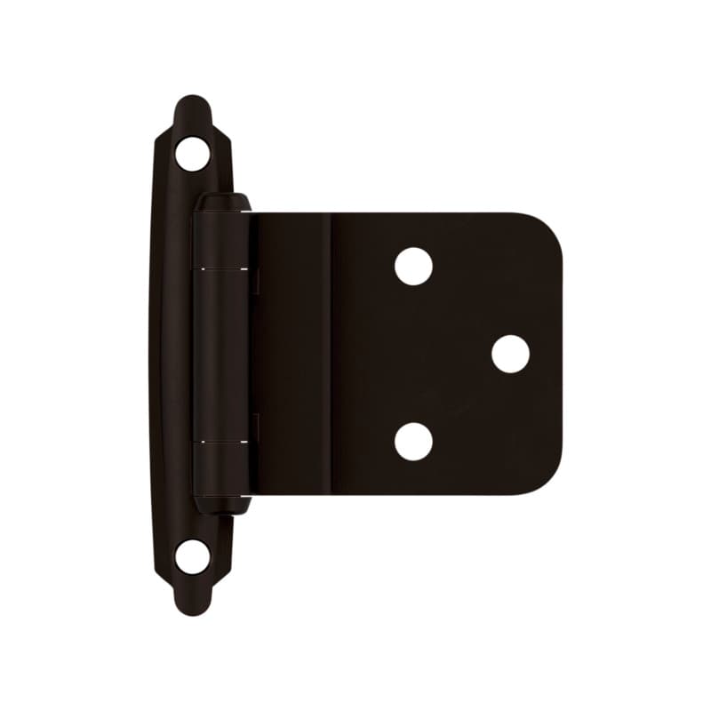3/8" Inset Face Mount Hinge, Modern Design, Self-Closing, Oil-Rubbed Bronze