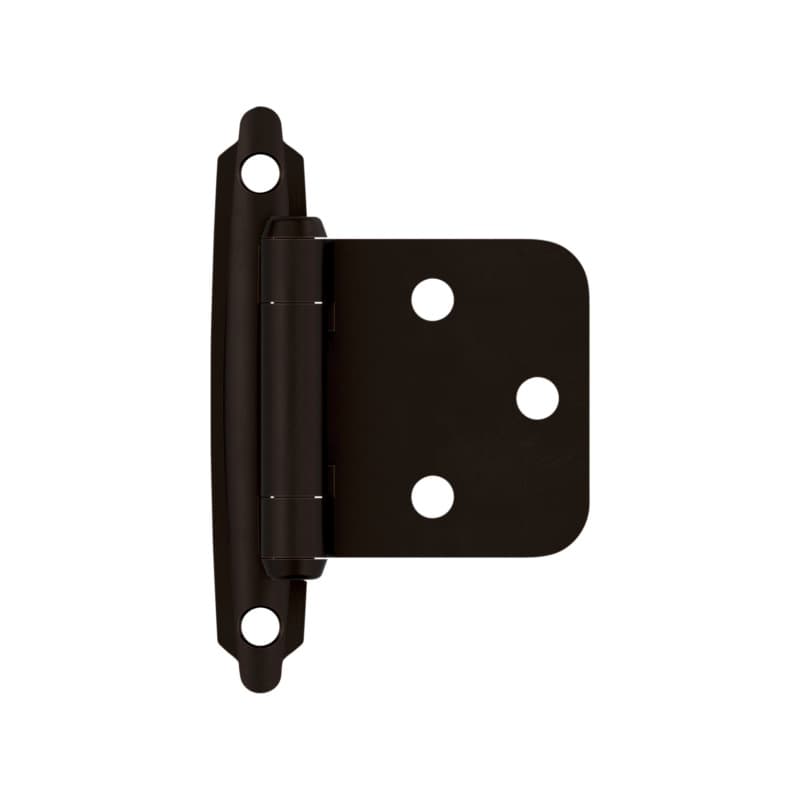 Variable Overlay Face Mount Hinge, Modern Design, Self-Closing, Oil-Rubbed Bronze