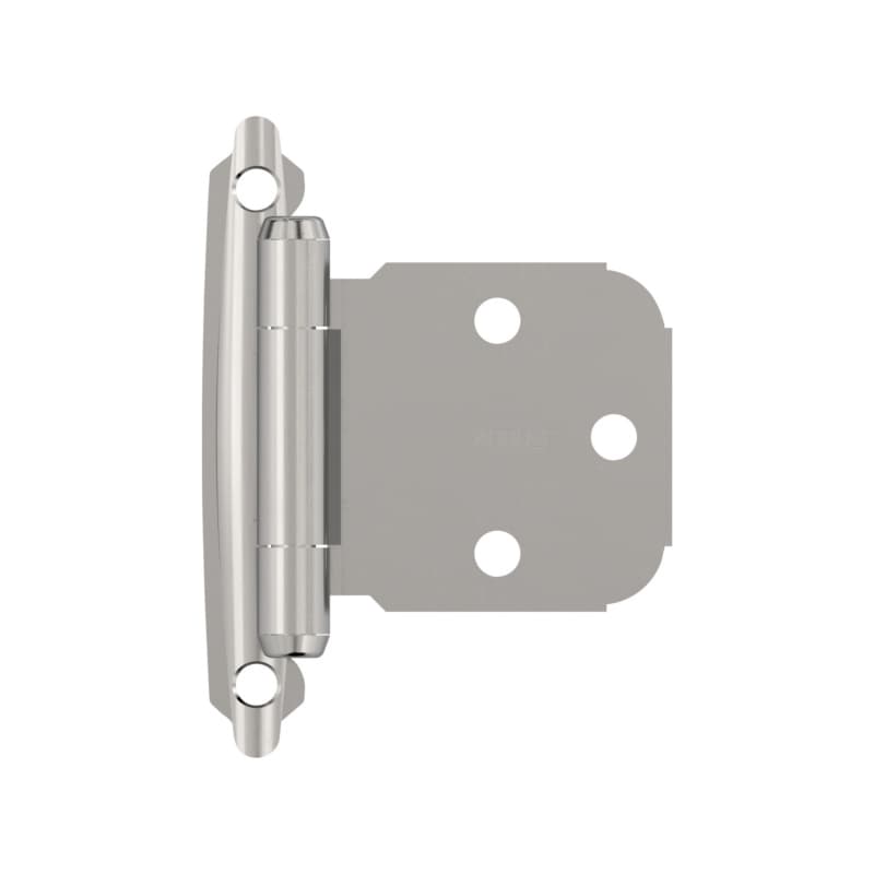 Variable Overlay Face Mount Hinge, Modern Design, Self-Closing, Polished Chrome
