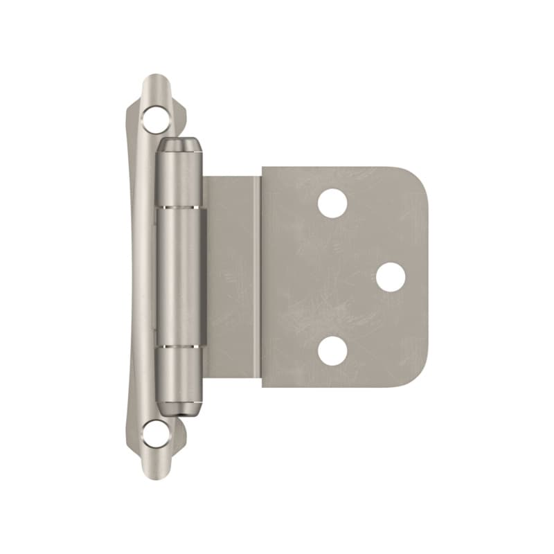 3/8" Inset Face Mount Hinge, Imperia Design, Self-Closing, Satin Nickel