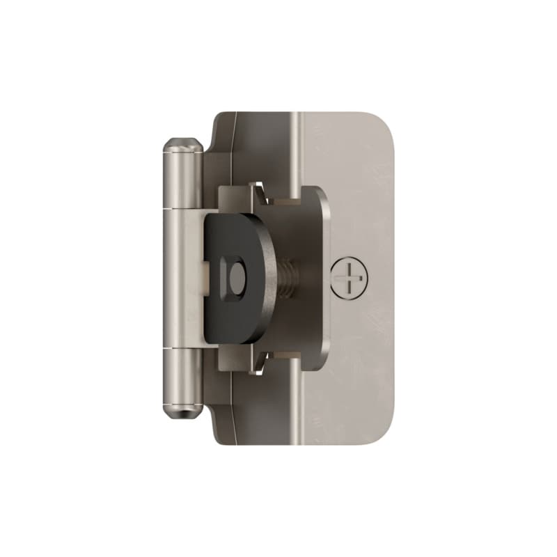 Double Demountable Hinge, Self-Closing, 1/2" Overlay, Satin Nickel-Plated