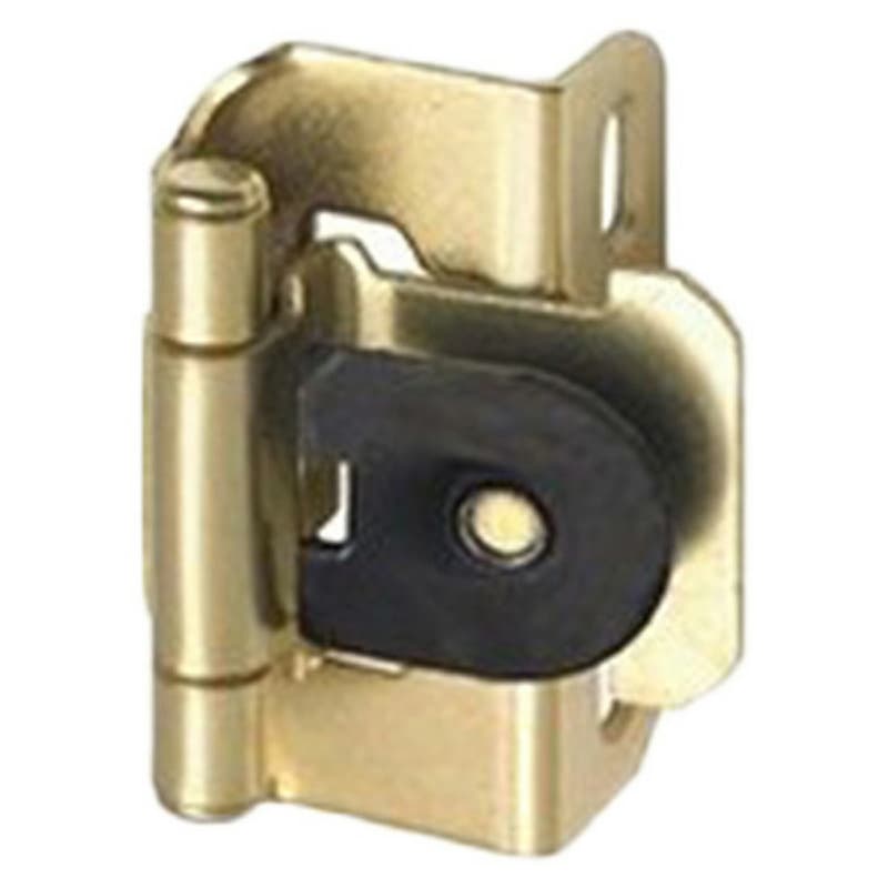 Single Demountable Hinge, Self-Closing, 1/2" Overlay, Bright Brass