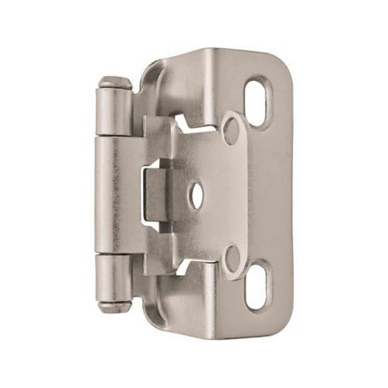 1/2" Partial Wrap Hinge, Self-Closing, Satin Nickel