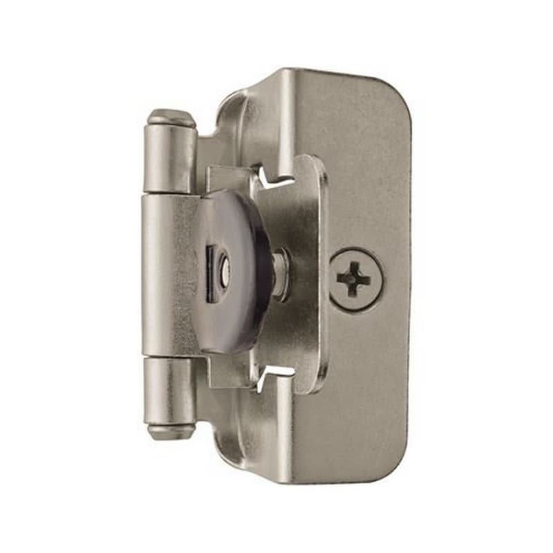 Double Demountable Hinge, Self-Closing, 1/2" Overlay, Sterling Nickel-Plated