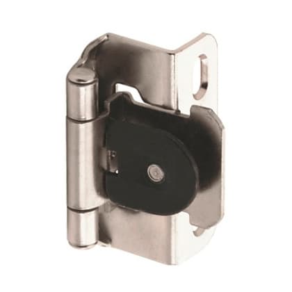 Single Demountable Hinge, Self-Closing, 1/2" Overlay, Nickel-Plated