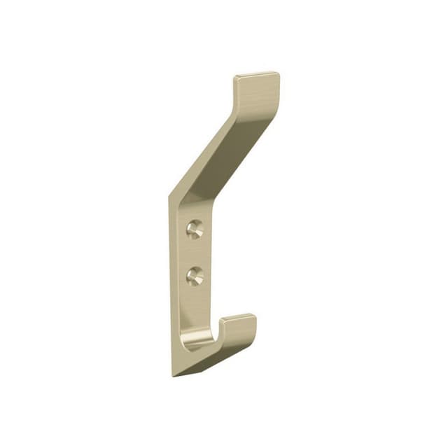 5-7/16" x 5-7/16" Emerge Double Prong Decorative Wall Hook, Golden Champagne