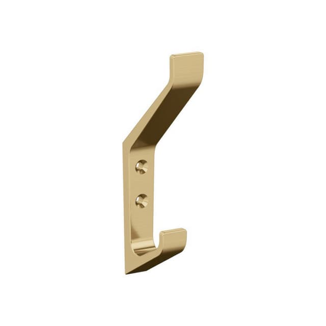 5-7/16" x 5-7/16" Emerge Double Prong Decorative Wall Hook, Champagne Bronze