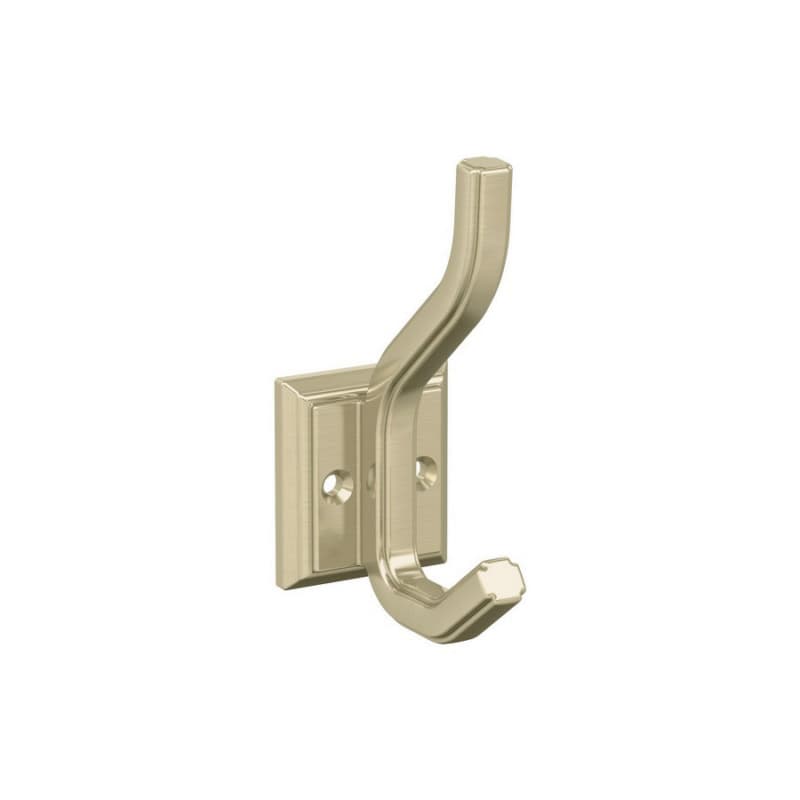 4-1/2" x 4-1/2" Aliso Double Prong Decorative Wall Hook, Golden Champagne