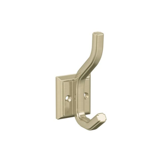 4-1/2" x 4-1/2" Aliso Double Prong Decorative Wall Hook, Golden Champagne