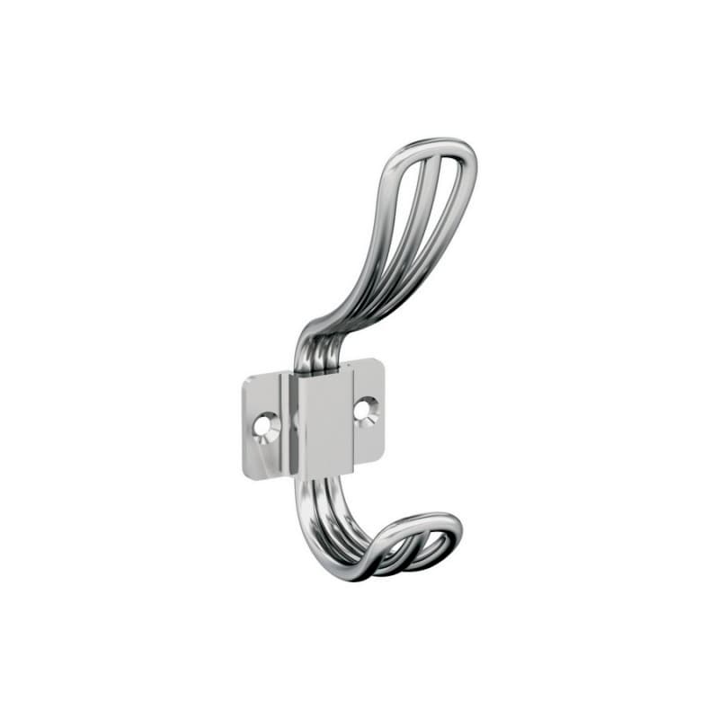 4-11/16" x 4-11/16" Vinland Double Prong Decorative Wall Hook, Polished Chrome