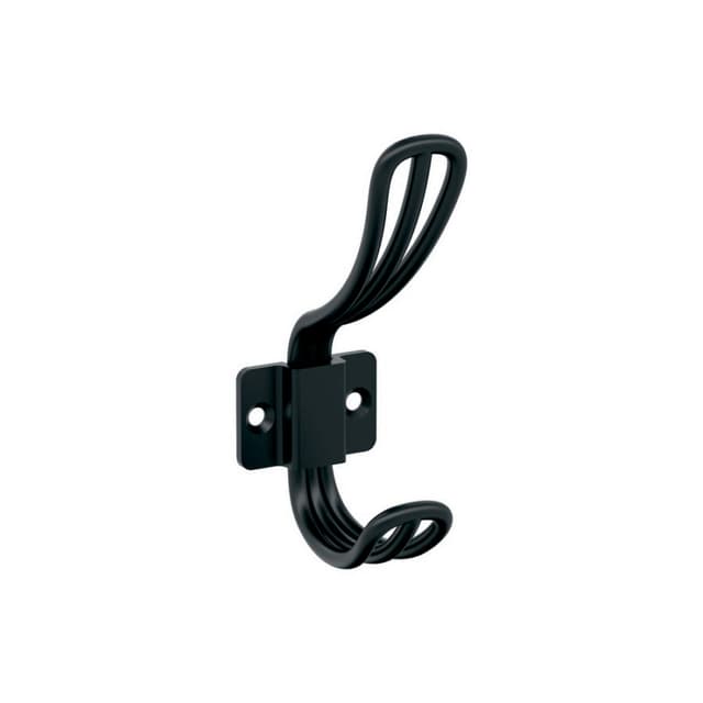 4-11/16" x 4-11/16" Vinland Double Prong Decorative Wall Hook, Matte Black