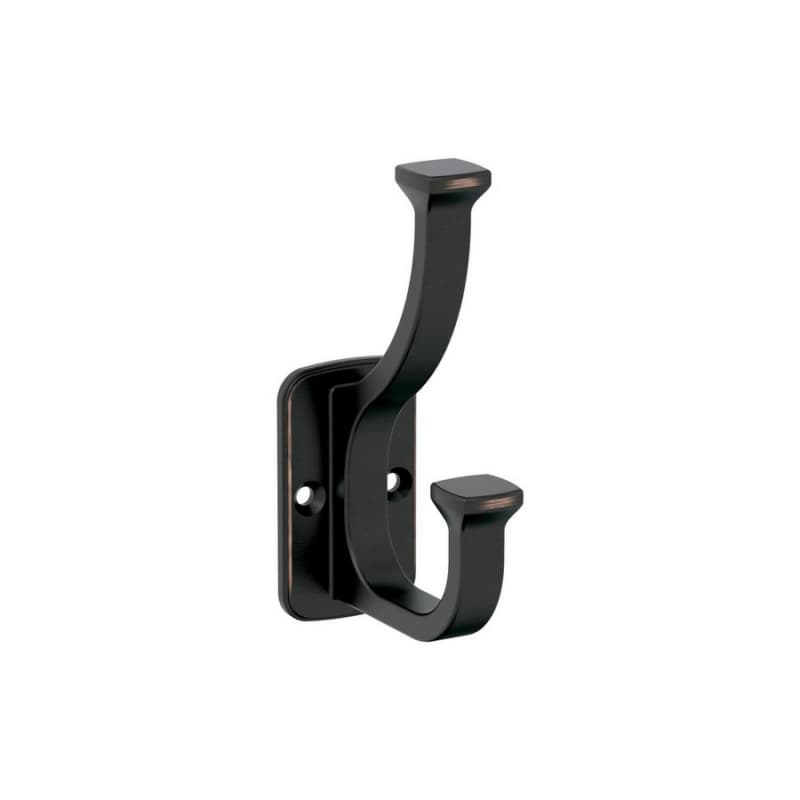 4-1/2" x 4-1/2" Alder Double Prong Decorative Wall Hook, Oil-Rubbed Bronze