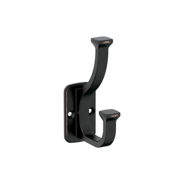 4-1/2" x 4-1/2" Alder Double Prong Decorative Wall Hook, Oil-Rubbed Bronze