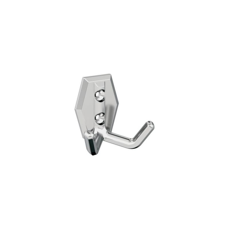 2-1/4" x 2-1/4" Benton Double Prong Decorative Wall Hook, Polished Chrome