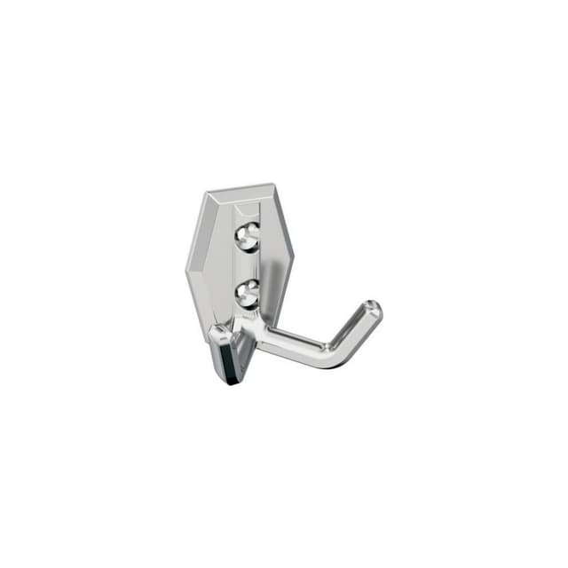 2-1/4" x 2-1/4" Benton Double Prong Decorative Wall Hook, Polished Chrome