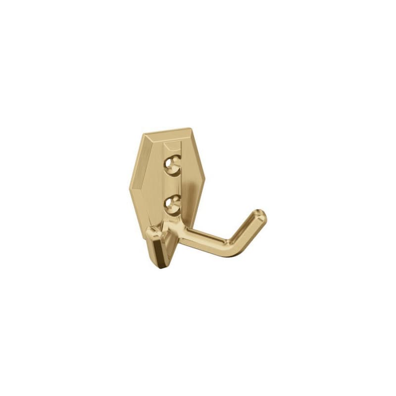 2-1/4" x 2-1/4" Benton Double Prong Decorative Wall Hook, Champagne Bronze