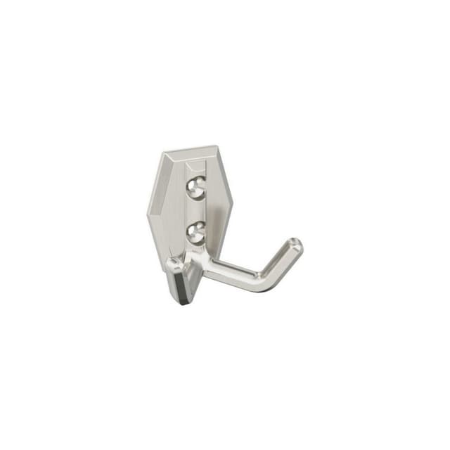 2-1/4" x 2-1/4" Benton Double Prong Decorative Wall Hook, Satin Nickel