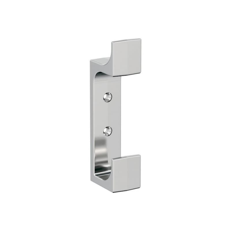 4-3/4" x 4-3/4" Bray Double Prong Decorative Wall Hook, Polished Chrome