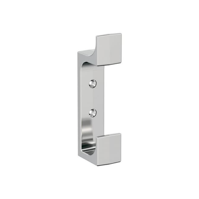 4-3/4" x 4-3/4" Bray Double Prong Decorative Wall Hook, Polished Chrome