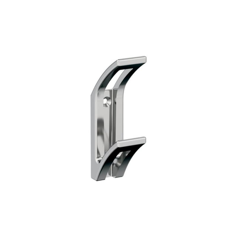 4-1/16" x 4-1/16" Avid Double Prong Decorative Wall Hook, Polished Chrome