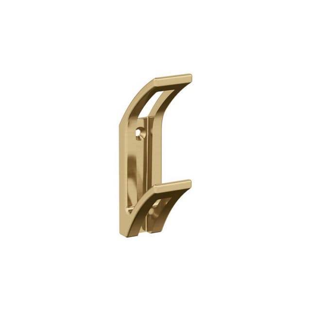 4-1/16" x 4-1/16" Avid Double Prong Decorative Wall Hook, Champagne Bronze