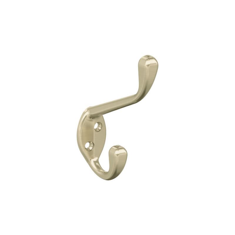 4-7/16" x 4-7/16" Noble Double Prong Decorative Wall Hook, Golden Champagne