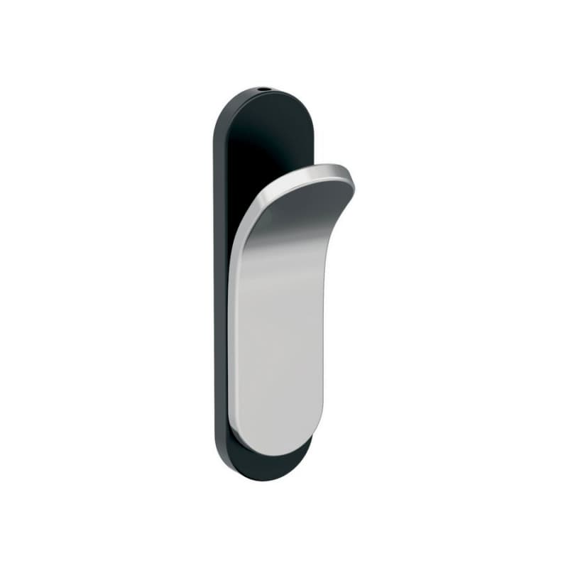 5-1/8" x 5-1/8" Unison Single Prong Decorative Wall Hook, Matte Black/Polished Chrome