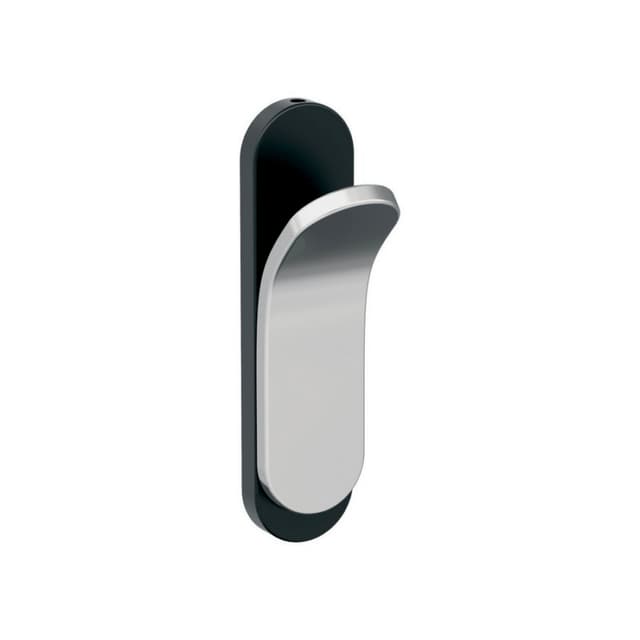 5-1/8" x 5-1/8" Unison Single Prong Decorative Wall Hook, Matte Black/Polished Chrome