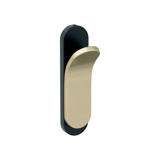 5-1/8" x 5-1/8" Unison Single Prong Decorative Wall Hook, Matte Black/Golden Champagne