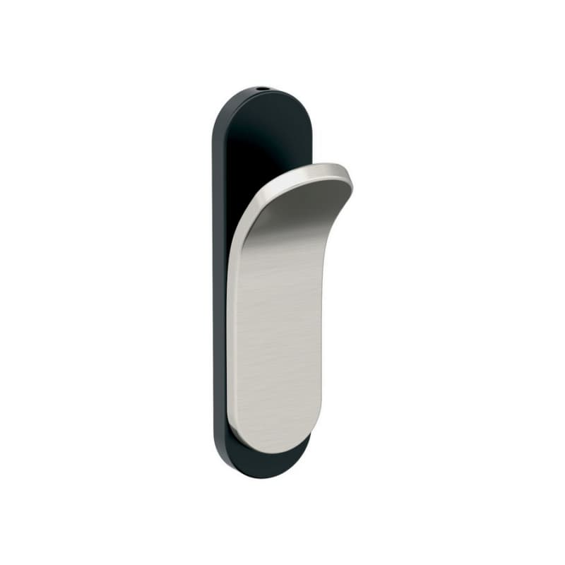 5-1/8" x 5-1/8" Unison Single Prong Decorative Wall Hook, Matte Black/Satin Nickel