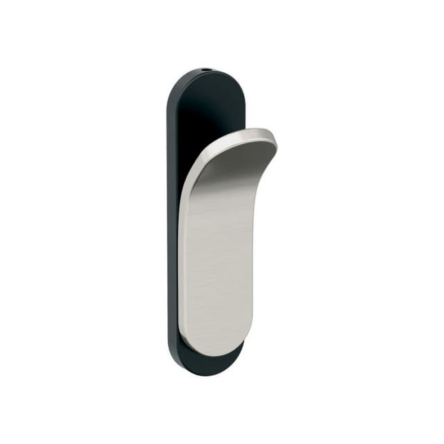 5-1/8" x 5-1/8" Unison Single Prong Decorative Wall Hook, Matte Black/Satin Nickel