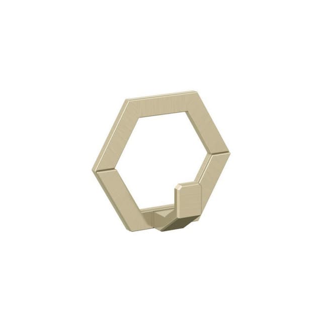 3" x 3" Prismo Single Prong Decorative Wall Hook, Golden Champagne