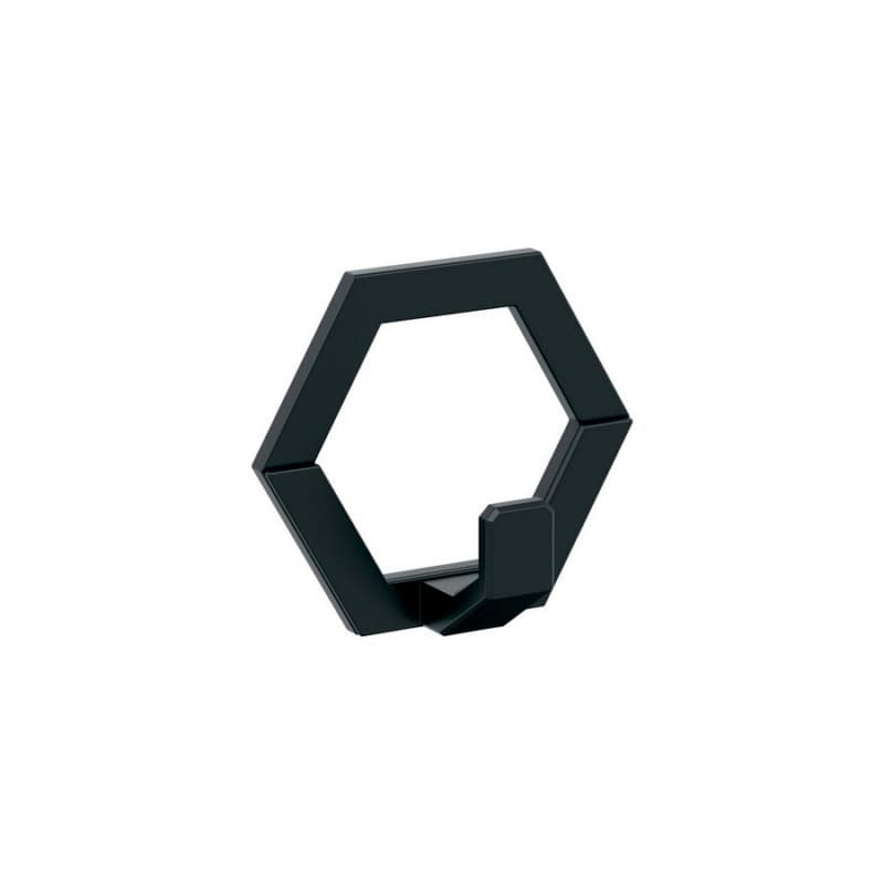 3" x 3" Prismo Single Prong Decorative Wall Hook, Matte Black