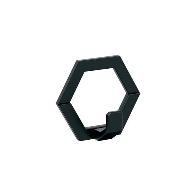 3" x 3" Prismo Single Prong Decorative Wall Hook, Matte Black