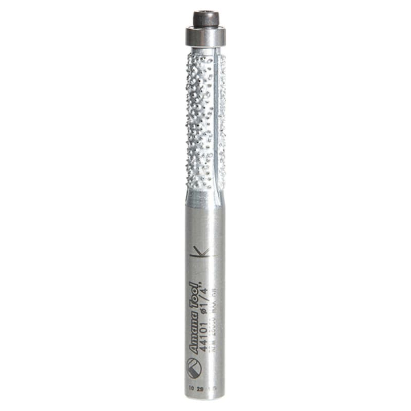 1/4" x 2-9/16" x 3/4" Fiberglass Carbon Fiber/Composite Flush Trim Cutting Router Bit with Ball Bearing, 1/4" Shank