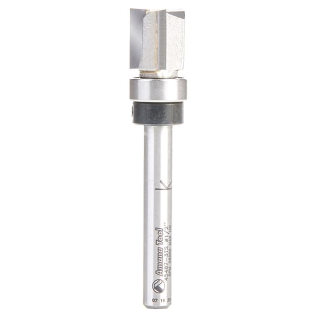1/2" Dia x 1/2" Carbide Tipped Flush Trim Plunge Template, 1/4 Shank with Upper BB 3 Flute, Router Bit
