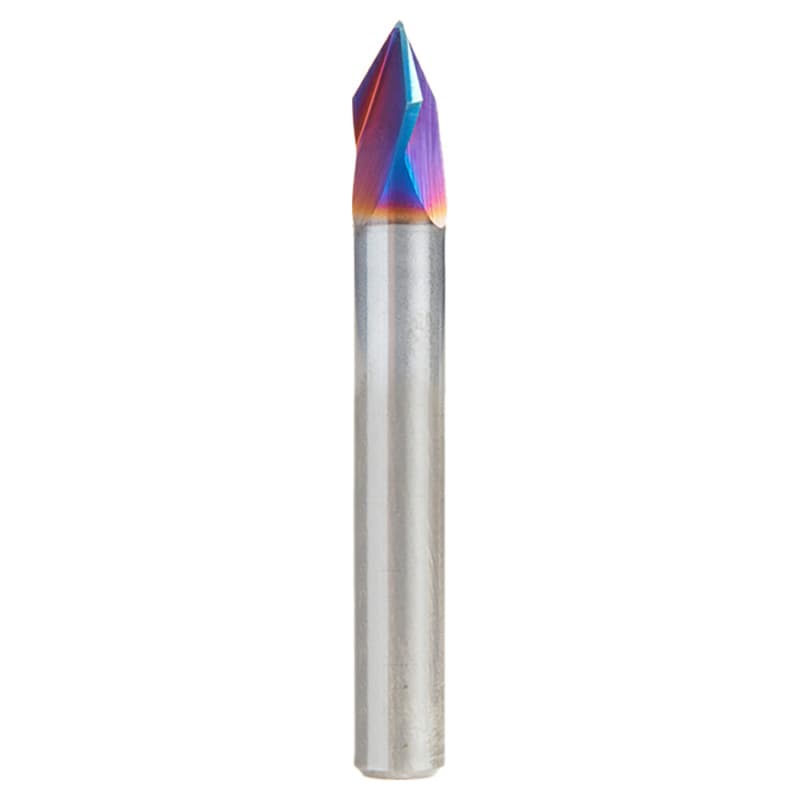 1/4" x 2" 60° Spektra Extreme Tool Life Coated V-Groove Router Bit, 3-Flute, 1/4" Shank